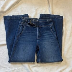 Tummy Control High Rise Crop Wide Front Waist Band RISEN JEANS, size 3/26 - EUC